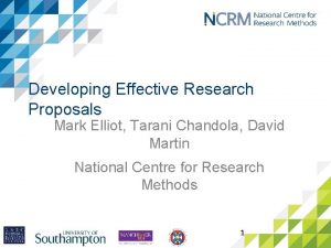 Developing effective research proposals