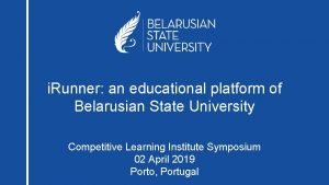 i Runner an educational platform of Belarusian State