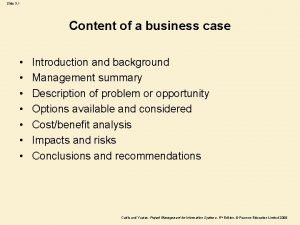 Business case slide Business case slide