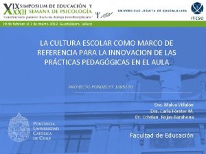 LA CULTURA ESCOLAR COMO MARCO DE REFERENCIA PARA