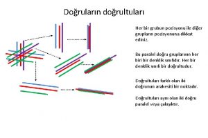 Dorularn dorultular Her bir grubun pozisyonu ile dier