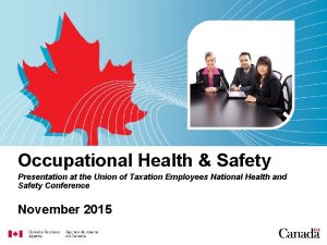 Occupational health and safety presentation