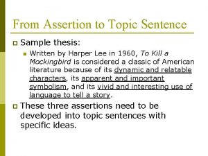 Thesis assertion example
