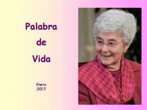 Palabra de Vida Enero 2013 Vayan y aprendan