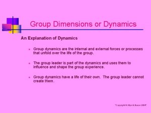 Meaning of group dynamics