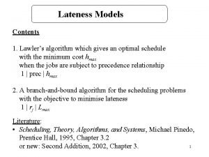 Lawler algorithm
