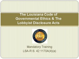 Louisiana code of ethics