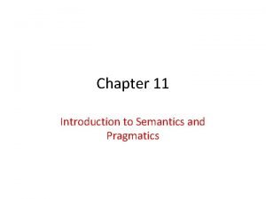 Introduction to semantics