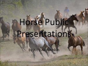 Horse topics for presentations