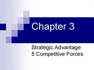 Chapter 3 Strategic Advantage 5 Competitive Forces Strategic