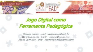 Jogo Digital como Ferramenta Pedaggica Rosana Amaro Un