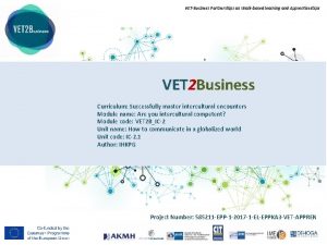 VETBusiness Partnerships on Workbased learning and Apprenticeships VET