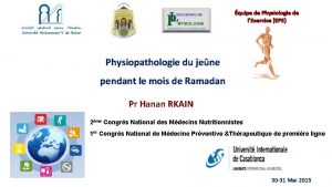 quipe de Physiologie de lExercice EPE Physiopathologie du