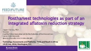 Postharvest technologies as part of an integrated aflatoxin