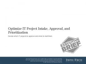 Project intake and prioritization
