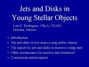Jets and Disks in Young Stellar Objects Luis