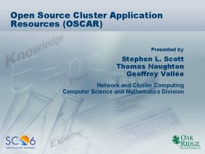 Open source cluster application resources