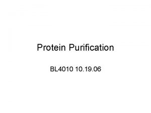 Protein Purification BL 4010 10 19 06 Resources