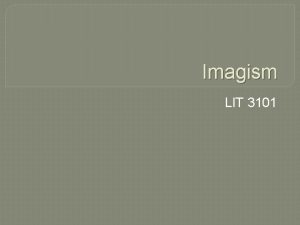 Imagism characteristics Imagism characteristics