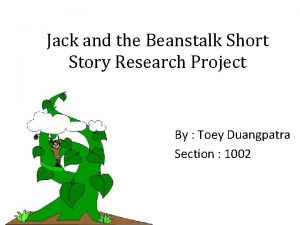 Short version of jack and the beanstalk