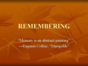 Memory is an abstract painting