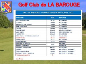 Golf Club de LA BAROUGE Golf Club de