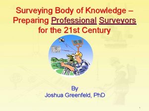 Surveying Body of Knowledge Preparing Professional Surveyors for