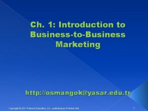 Introduction to business marketing