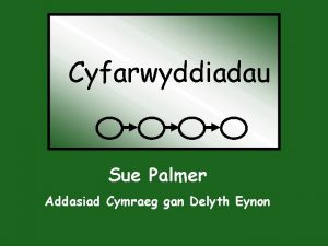 Cyfarwyddiadau Sue Palmer Addasiad Cymraeg gan Delyth Eynon