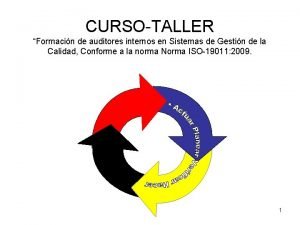 CURSOTALLER Formacin de auditores internos en Sistemas de