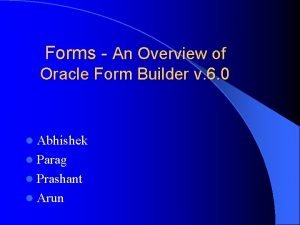 Oracle form builder