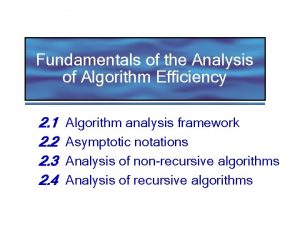 Fundamentals of analysis of algorithm efficiency