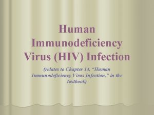 Human Immunodeficiency Virus HIV Infection relates to Chapter