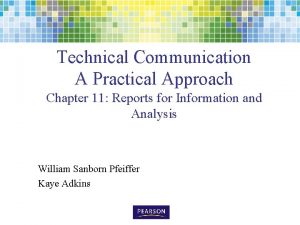 Technical Communication A Practical Approach Chapter 11 Reports