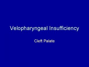 Velopharyngeal Insufficiency Cleft Palate The Normal Palate The