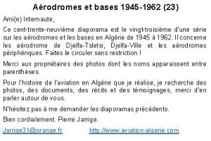 Arodromes et bases 1945 1962 23 Amie Internaute