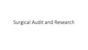 Surgical audit meaning