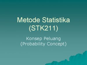 Metode Statistika STK 211 Konsep Peluang Probability Concept