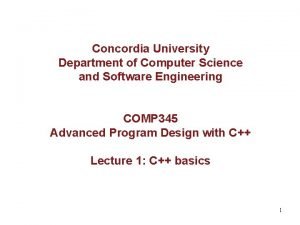 Concordia University Department of Computer Science and Software