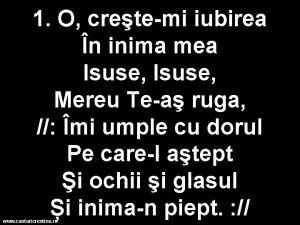 O creste mi iubirea