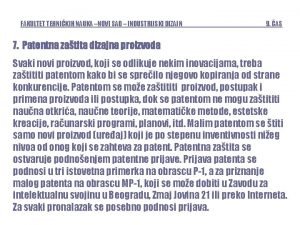 FAKULTET TEHNIKIH NAUKA NOVI SAD INDUSTRIJSKI DIZAJN 9