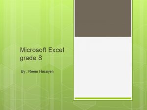 Excel workbook grade 8