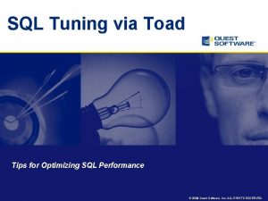 Toad performance tuning