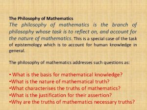 Mathematics philosophy Mathematics philosophy