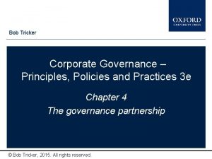 Bob Tricker Corporate Governance Principles Policies and Practices