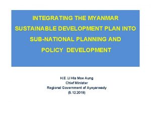 Myanmar sustainable development plan myanmar version