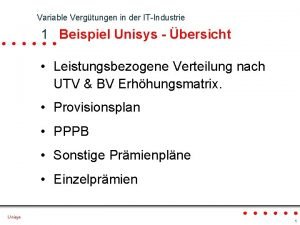 Variable Vergtungen in der ITIndustrie 1 Beispiel Unisys