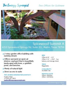 Two Offices for Sublease Property Details Spicewood Summit