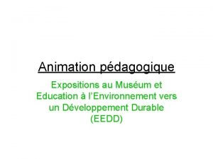 Animation pdagogique Expositions au Musum et Education lEnvironnement