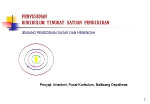 PENYUSUNAN KURIKULUM TINGKAT SATUAN PENDIDIKAN JENJANG PENDIDIKAN DASAR